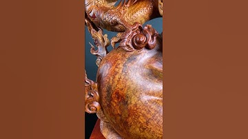 Tượng Gỗ Đẹp | Siêu Phẩm Tượng Gỗ Nhất Long Vờn Ngọc - Gỗ Nu Hương #Shorts