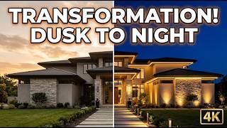 Modern Luxury House Design Dusk to Night | Cinematic 4K Architectural Time-Lapse
