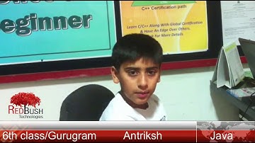 Antriksh, 6th Class Student learned Java at RedBush & developed his own app.