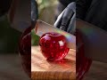 Cutting a Crystal Glass Apple 🍎✨ #glassfruit #hyperrealistic #satisfyingvideo