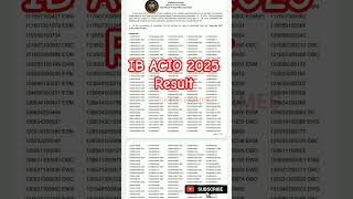 IB ACIO 2025 Result Out । #gkforexames #ibacio2025 #ibresult#update #notice