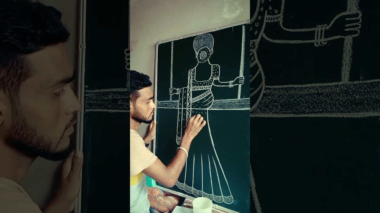 learn to draw a woman with jhula 😁❤️ 