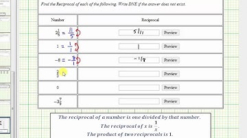 Ex: Determine the Reciprocal of Integers, Fractions, and Mixed Numbers