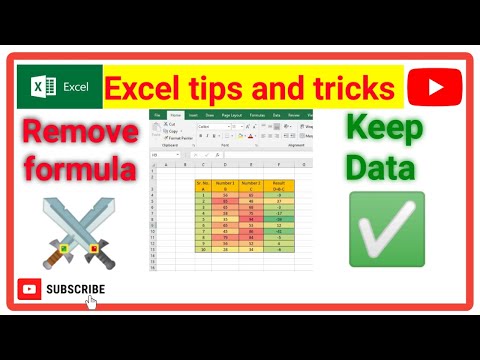 Delete formula but keep the results || Formula Remove But Keep data || Excel Tips and Tricks #excel