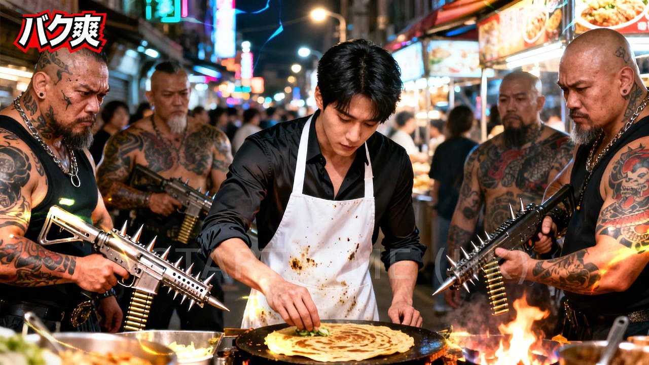 チンピラがクレープ屋の青年を挑発、彼は一発で全員を吹き飛ばす。正体は戦神だった？！#逆転