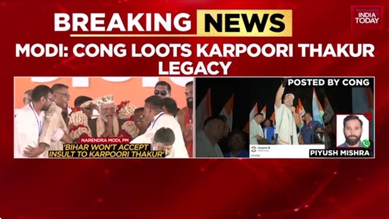 Bihar Election News: PM Modi Accuses Congress Of 'Stealing' Karpoori Thakur's Legacy | India Today