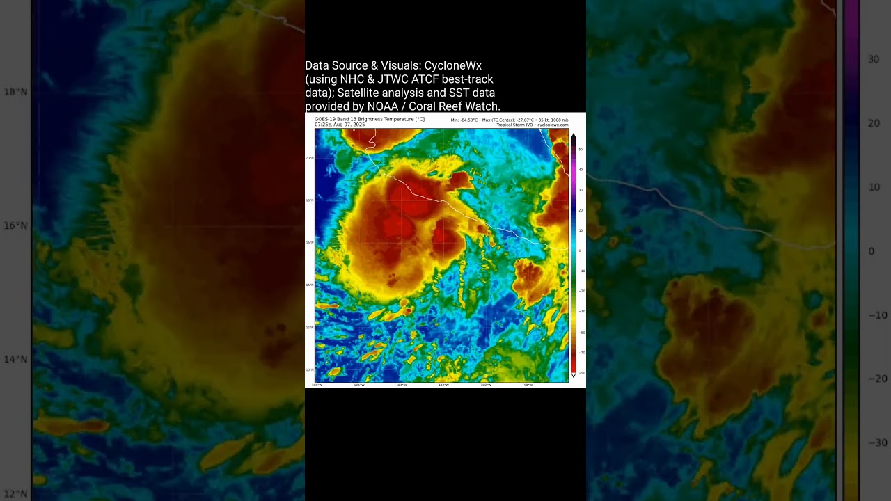 Tropical storm Ivo (2025) | Rainbow IR | Source: CycloneWx, NOAA 