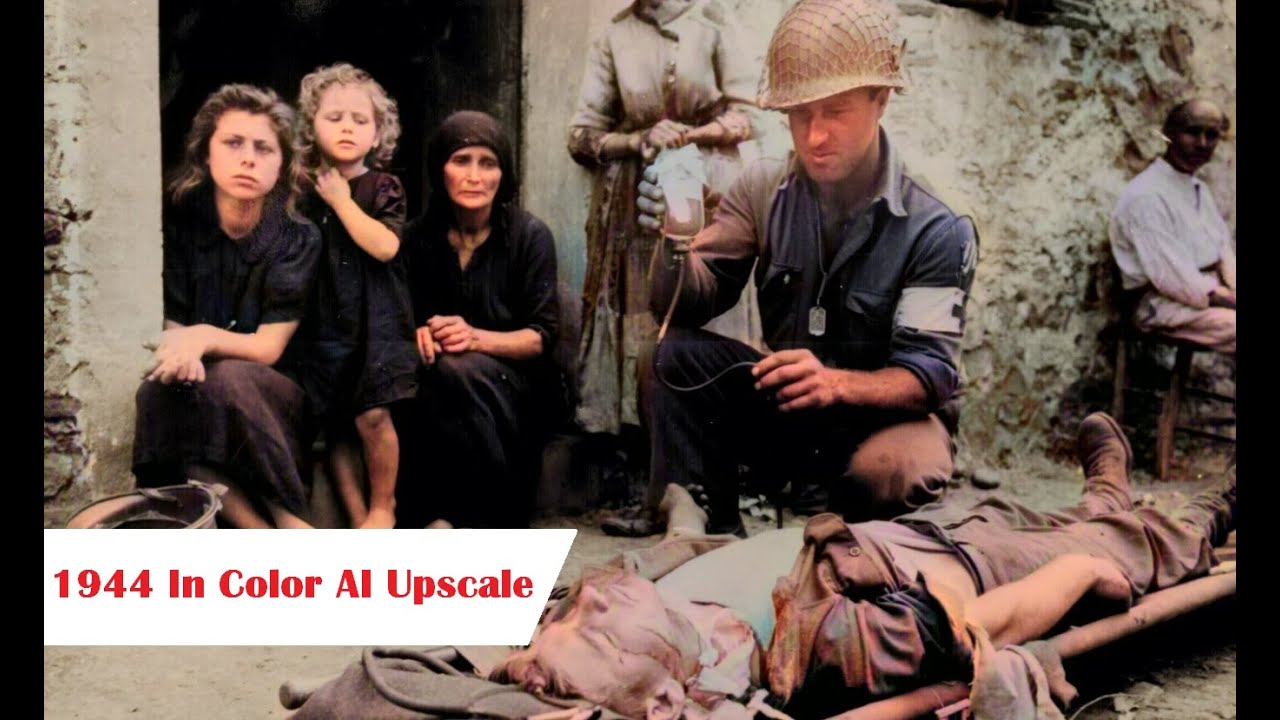 Experience the Allies' Shock and Awe Campaign in Italy: Rare Colorized Footage WW2 Advance HD +Sound