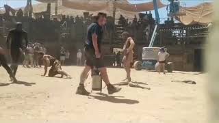 Gladiator 2,2024,Pedro Pascal and Paul Mescal ,Filming action scene
