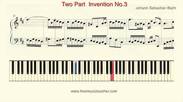 How To Play Piano: Bach "Two Part  Invention No 3" Piano Tutorial by Ramin Yousefi