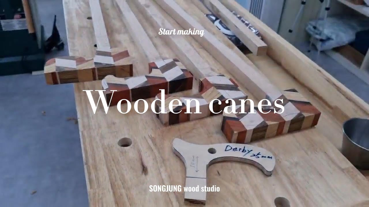 Start making wooden canes 원목지팡이를 만들다. - YouTube