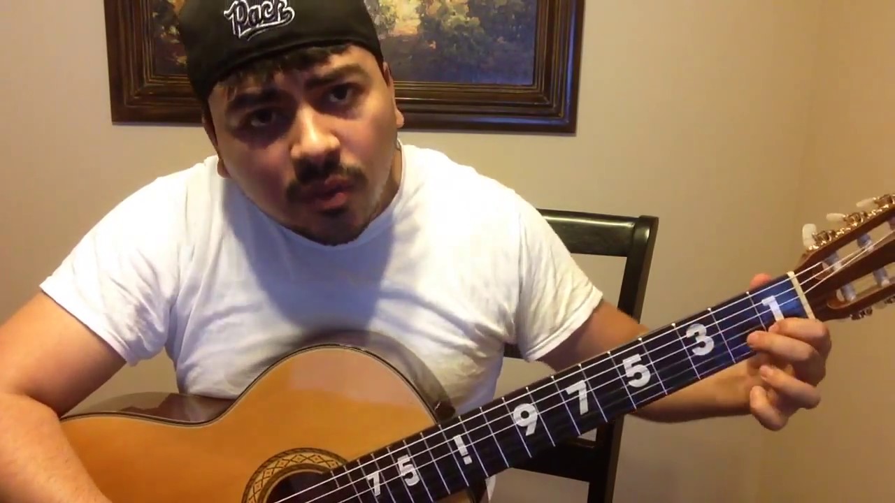 Como tocar La Banda del Carro Rojo Requinto Guitarra - Tigres del Norte