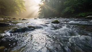 Mind Relaxing Water Sounds • Tropical Forest River Flow for Yoga