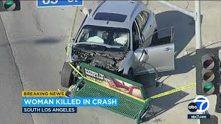 Mother killed, young child critically injured in South LA crash