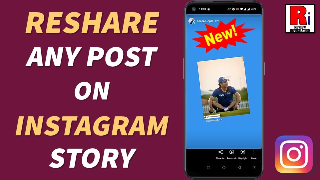 How to Reshare Any Post on Instagram Story (New Update) YouTube