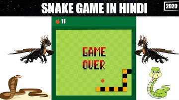 Snake Game in JS in Hindi(Part-2) "Completed".