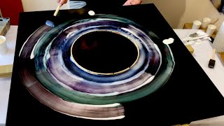 Pearlescent Vortex ☄  LARGE Canvas  Foam Sponge Brush Art  Abstract Painting Techniques Tutorial