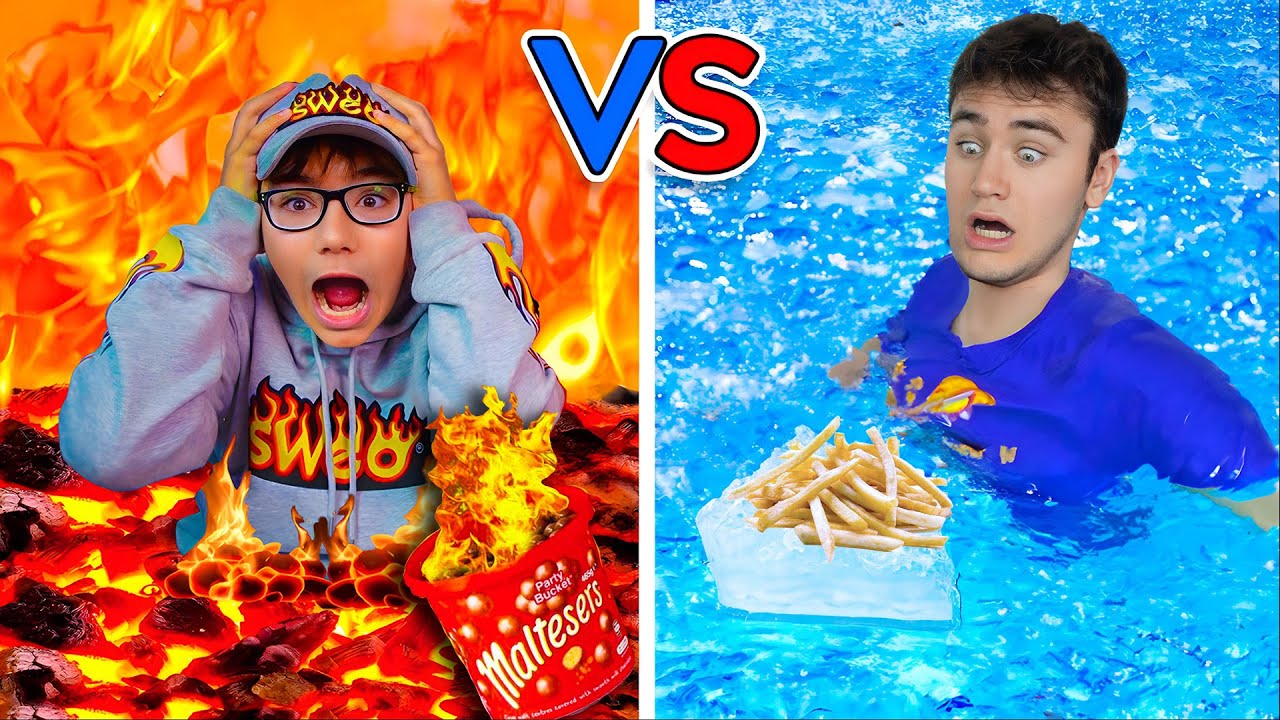 MANGER DES ALIMENTS CHAUDS vs DES ALIMENTS FROIDS PENDANT 24H ! (Hot vs Cold Challenge Swan VS Néo)