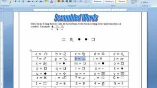 Scrambled Words Microsoft Word Game