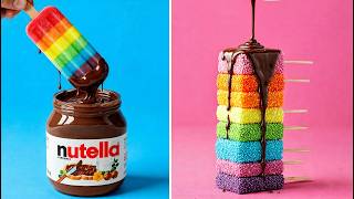 Fantastic Cake Decorating Ideas | Rainbow Chocolate Cake with Nutella Frosting Recipe