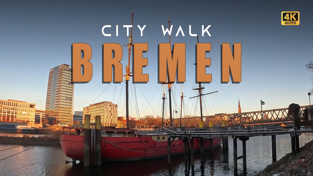 AM WESER | CITY WALK | BREMEN | WINTER | 4K
