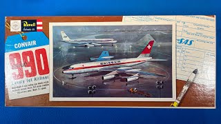Revell 1961 Convair 990 Coronado Vintage Model Airliner Kit Review Unboxing 