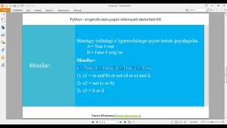 #6 Mantiqiy operatorlar - Python darslari
