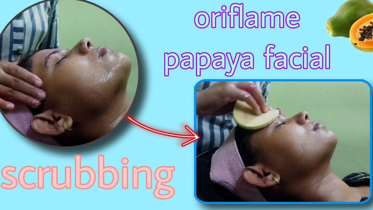 oriflame papaya🍍🍊facial Skin glow karne ke liye scrubbing ka asan