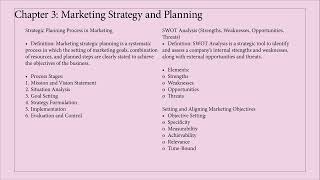 Chapter 3: Marketing Strategy and Planning
