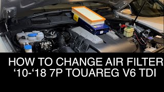 How to change the air filter on a 2010-2018 VW 7P Touareg V6 TDI 150/180kW