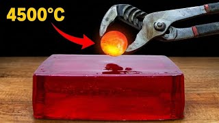 Red hot ball vs Everything experiment 🧪🧽🍉🏀🧊🍿.