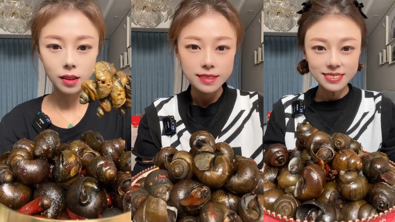 ASMR River Snail Eating Show (no talking) Chinese Mukbang - Kwai 美食吃播/火鸡面