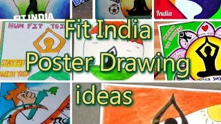 Fit India drawing | Fit India Poster Making Easy | Hum fit to India fit Drawing for Competition screenshot 2