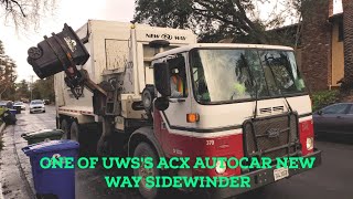 Universal Waste Systems Autocar New Way Sidewinder On Garbage!