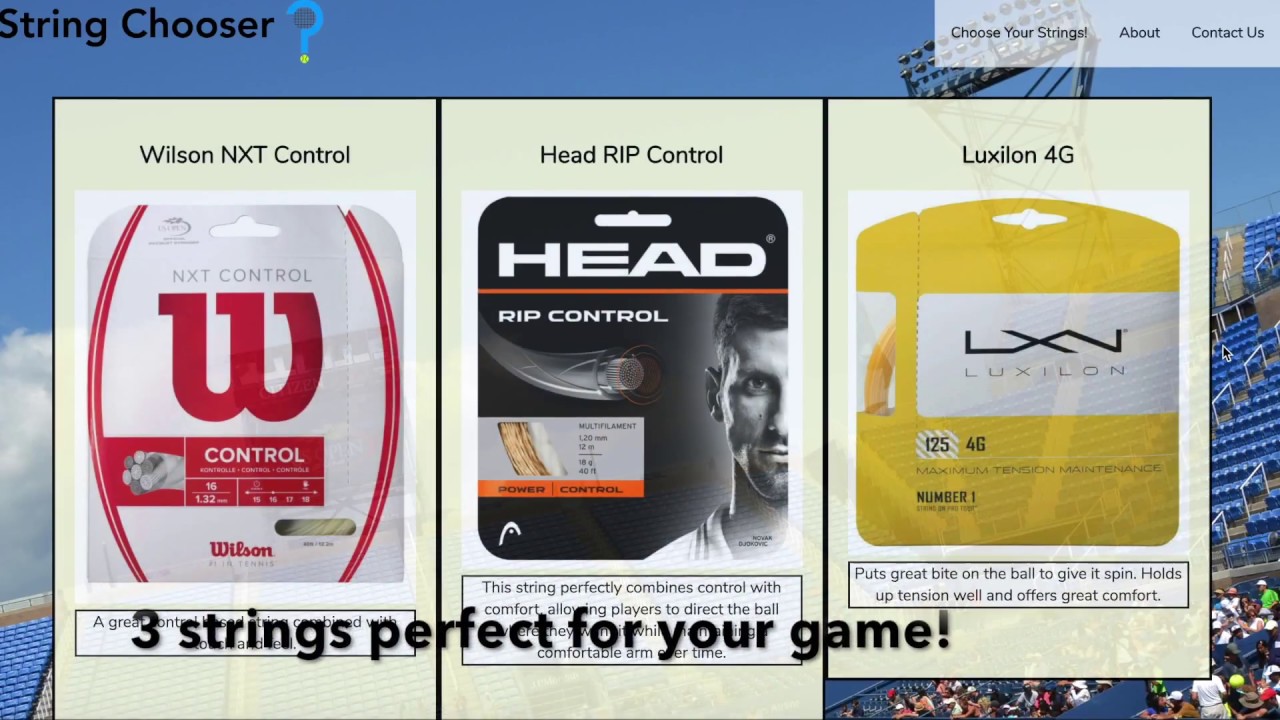 Tennis String Chooser Get The Perfect Strings For Your Game! YouTube