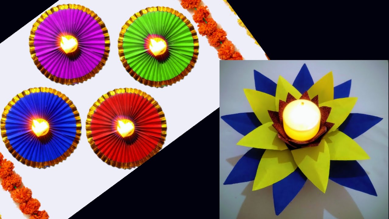 Last minute diwali decoration craft ideas, quick and easy diwali decoration ideas, tea light candle
