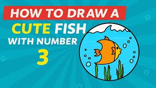 How to Draw a Fish with Just Number 3 The Easiest Drawing Ever! | Easy Drawing for Kids Step by Step