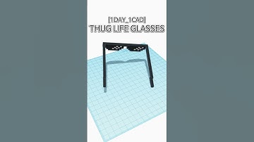 [1DAY_1CAD] THUG LIFE GLASSES #shorts #tinkercad #project