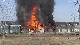 Fire destroys house under construction on Indy's southeast side, damages 6 other homes