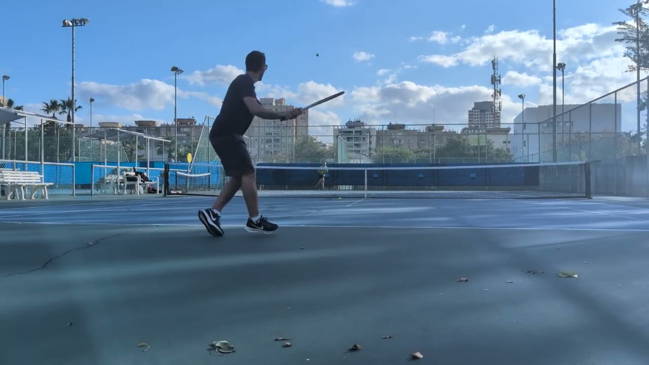 Beginner's Tennis Lior vs Yarden set 2 Moving my Feet was a GAME CHANGER part 2