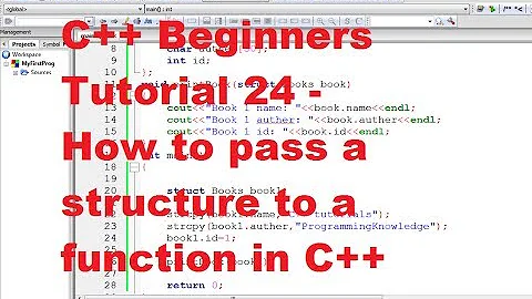 C++ Tutorial for Beginners 24 - How to pass a structure to a function in C++