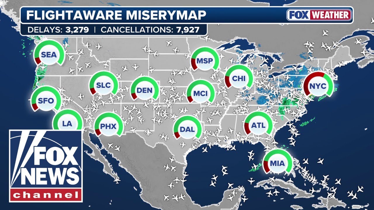 Tens of THOUSANDS of flights impacted amid major winter storm - YouTube