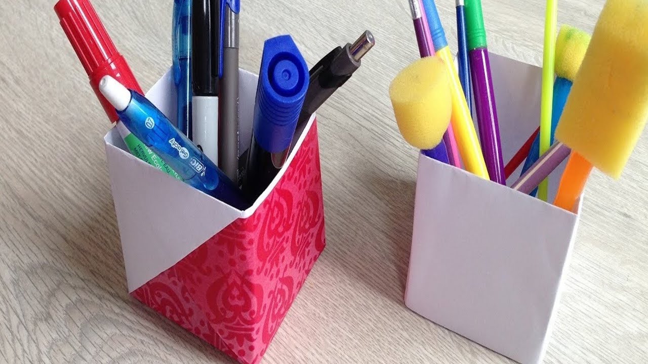 5 minutes craft DIY how to make pen holder with paper YouTube