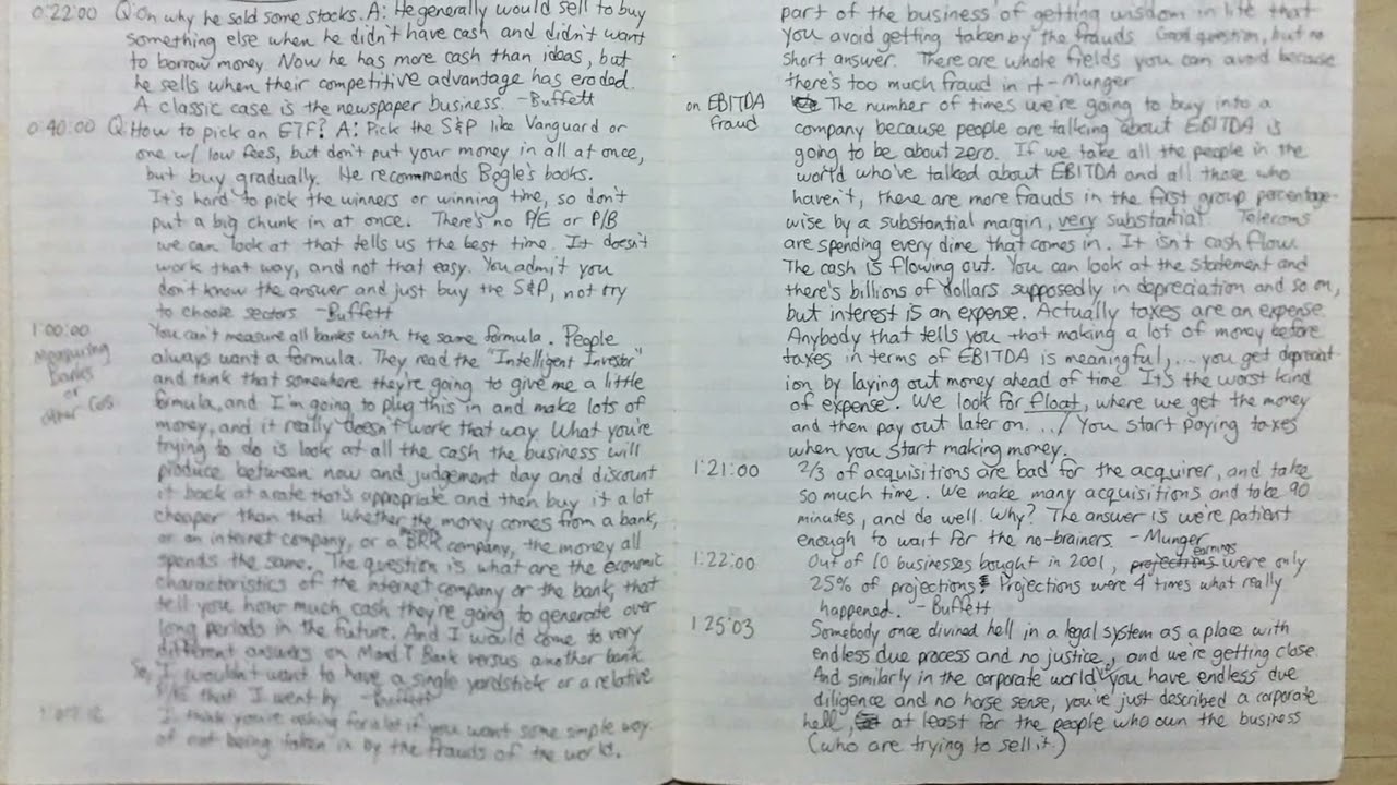 Everything I learned from the 2001-02 Berkshire Hathaway meetings: Warren Buffett, Charlie Munger 