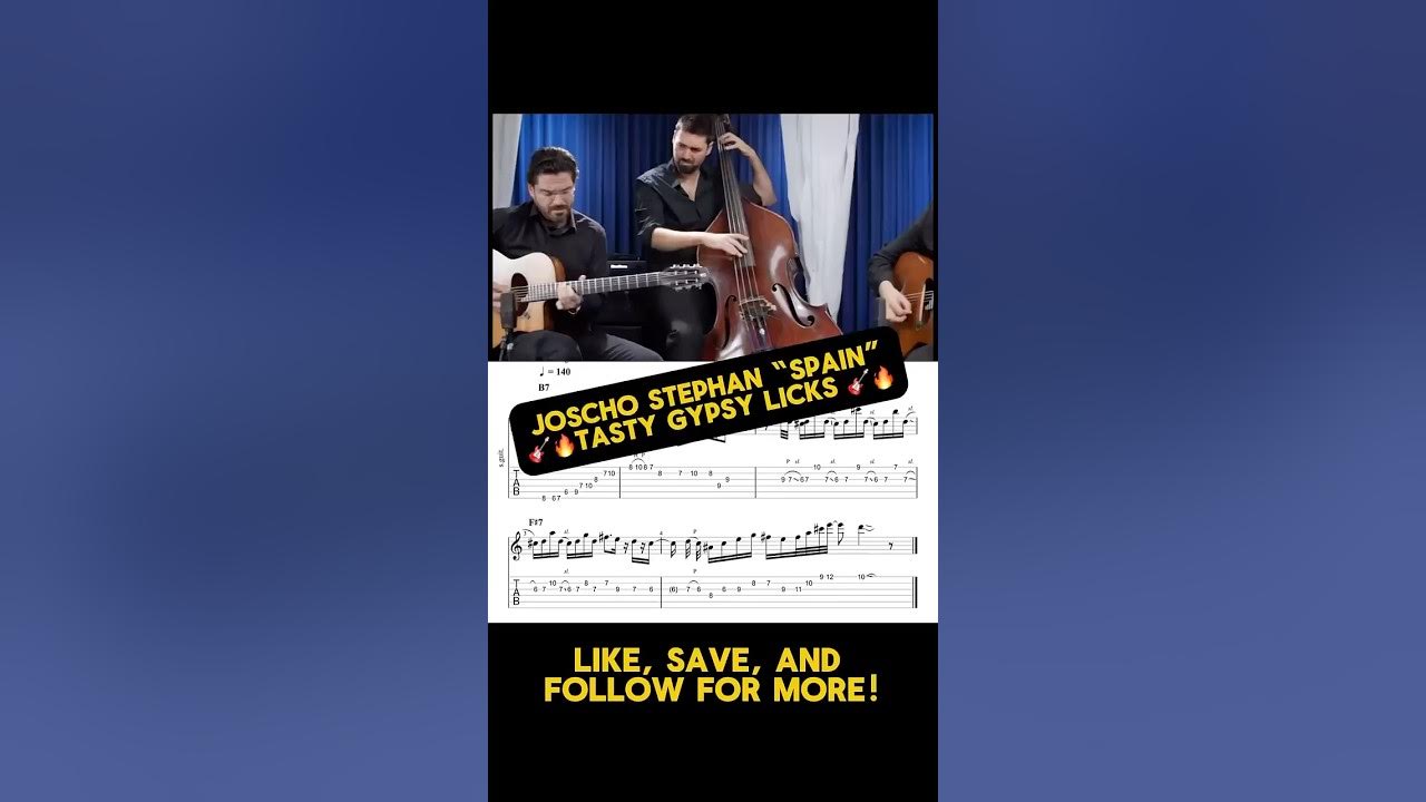 Joscho Stephan “Spain” Tasty licks guitar tabs Transcription Gypsy Jazz Joscho Stephan “Spain” Tasty licks guitar tabs Transcription Gypsy Jazz