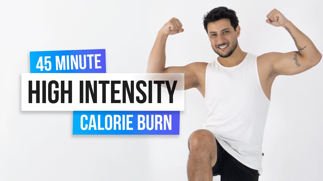 45 MIN CALORIE BURN HIIT Workout – Super Sweaty, High Intensity, No Equipment