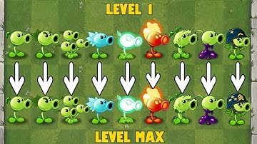 Pvz 2 Discovery - Every PEASHOOTER Plants Level 1 vs Max Level - Plant vs Plant