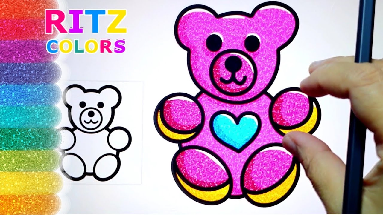 Colouring a Teddy Bear 🐻 Coloring Pages -8  | How to Draw | RITZ Colors 