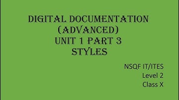 Styles | Digital Documentation(Advanced) | NSQF IT Level 2 | Class X |