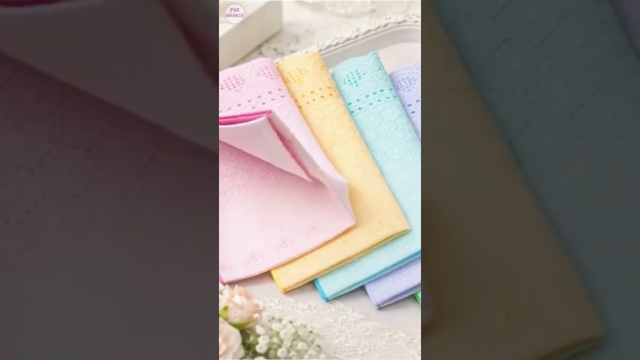 Luxury Pastel Cotton Lace Handkerchiefs — Elegant Soft Keepsake